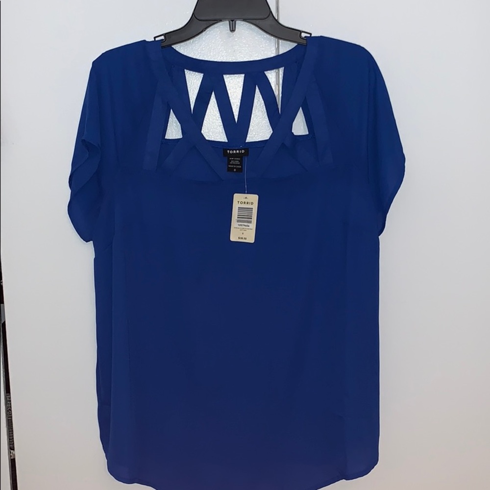 Torrid Size 0 Blue Dress Shirt